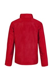 B&C Mens Multi Active Hooded Fleece Lined Jacket (Red/ Warm Grey)