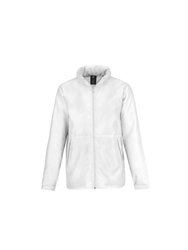 B&C Mens Multi Active Hooded Fleece Lined Jacket (White/ White) - White/ White