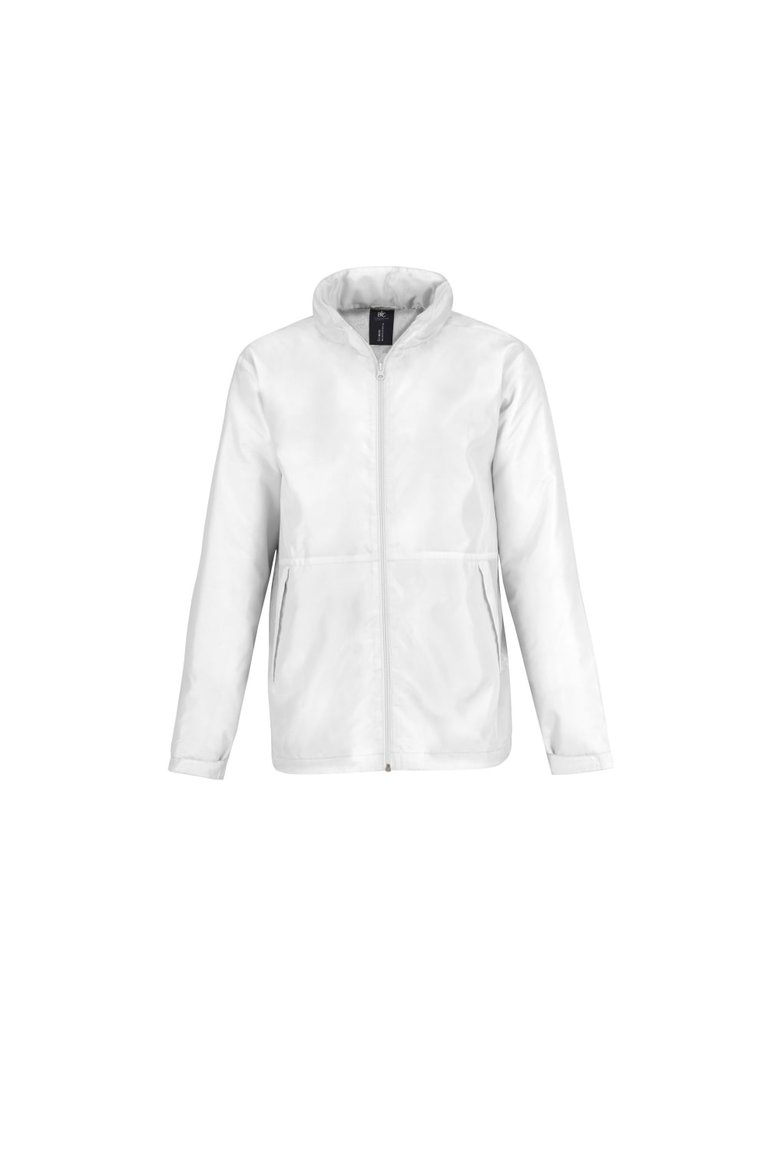 B&C Mens Multi Active Hooded Fleece Lined Jacket (White/ White) - White/ White