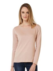 B&C Womens/Ladies E150 Long sleeve T-Shirt (Millennial Pink)