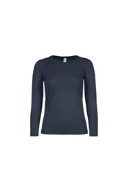 B&C Womens/Ladies E150 Long sleeve T-Shirt (Navy) - Navy