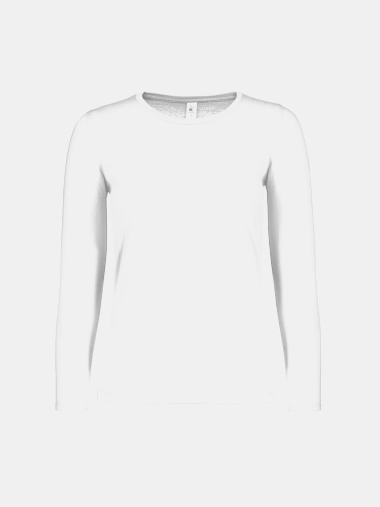 B&C Womens/Ladies E150 Long sleeve T-Shirt - White