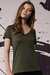 B&C Womens/Ladies Favourite Organic Cotton V-Neck T-Shirt (Khaki)