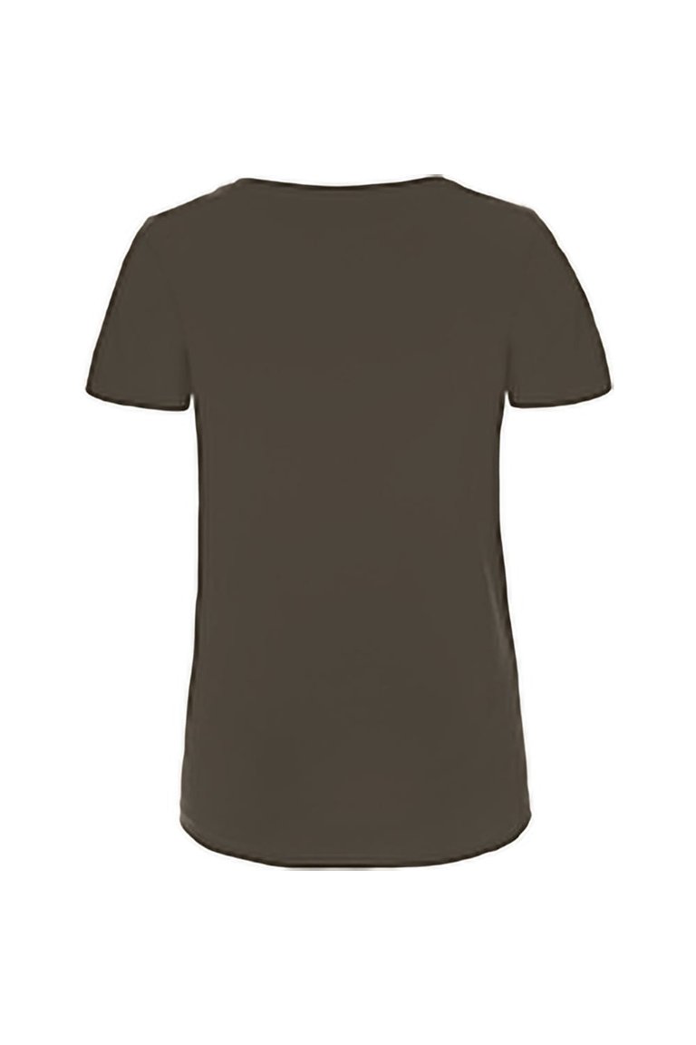 B&C Womens/Ladies Favourite Organic Cotton V-Neck T-Shirt (Khaki)