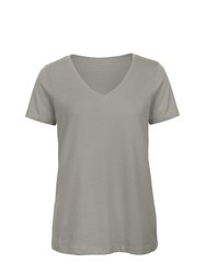 B&C Womens/Ladies Favourite Organic Cotton V-Neck T-Shirt (Light Grey) - Light Grey