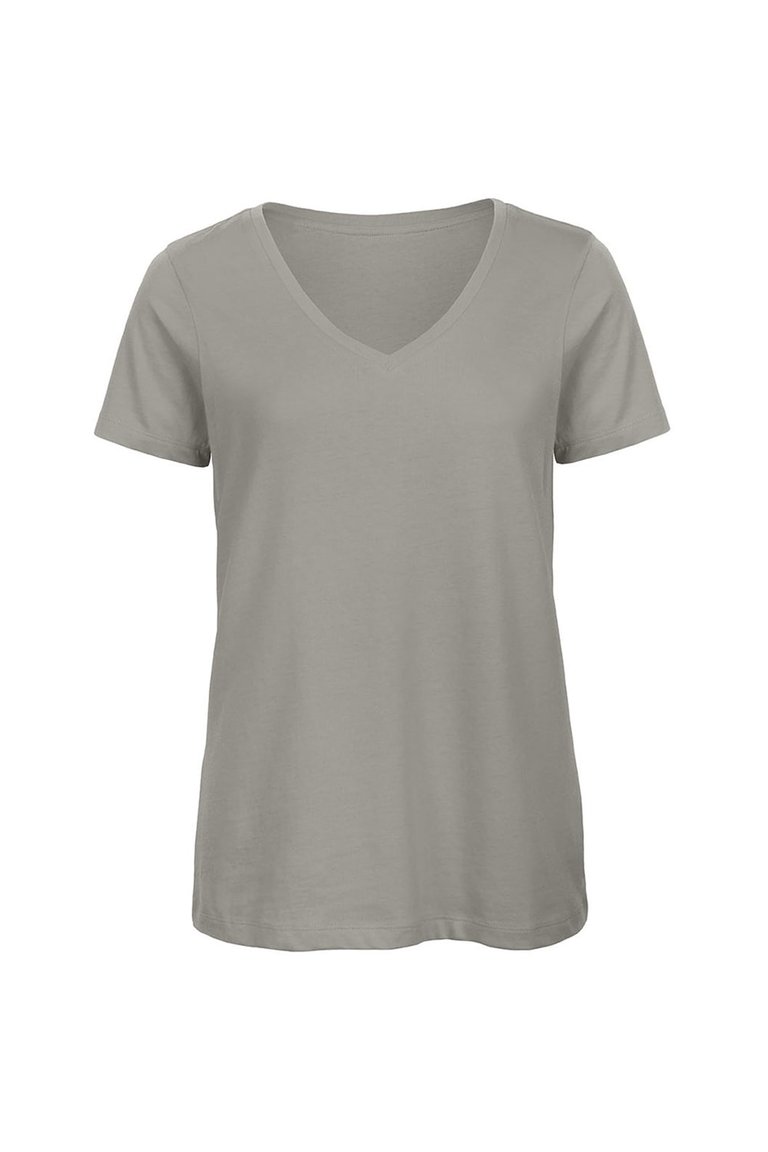B&C Womens/Ladies Favourite Organic Cotton V-Neck T-Shirt (Light Grey) - Light Grey