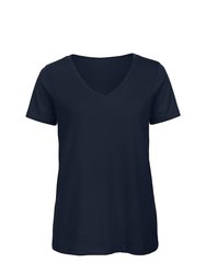 B&C Womens/Ladies Favourite Organic Cotton V-Neck T-Shirt (Navy Blue) - Navy Blue