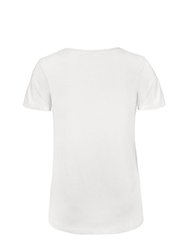 B&C Womens/Ladies Favourite Organic Cotton V-Neck T-Shirt (White)
