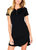 Olivia Short Sleeve Henley Lounge Dress - Black