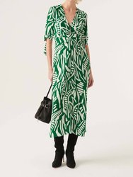 Therence Midi Dress - Green/White