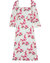 Women's Elonor Ivory Pink Floral Midi Dress - Ivory