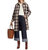 Women'S Prago Check Plaid Oversized Silhouette Hooded Coat - Brown