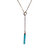 Gold and Jade Lariat Necklace - Gold