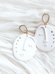 Anona Dangle Earrings - White