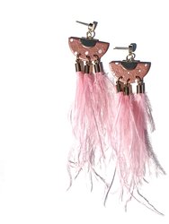 Blush Ostrich Feather Dangle - Blush