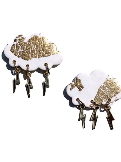 Babaloo Cloud and Lightning Statement Studs product