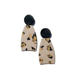 Leopard Dangle Earrings - Tan