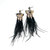 Leopard Feather Dangle Earrings - Brown