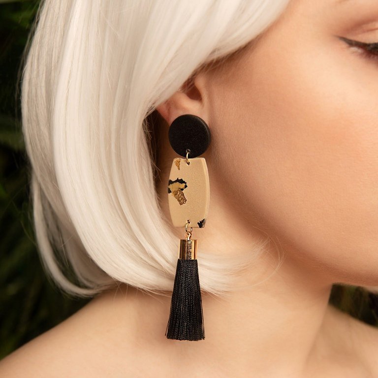 Leopard Tassel Dangle Earrings