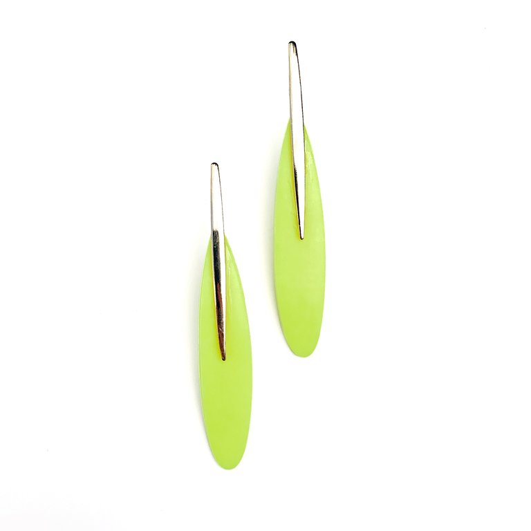 Neon Yellow Spear Earrings - Yellow