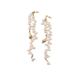 Pearl Waterfall Earrings - White