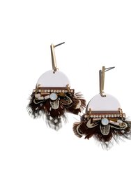 Plume Dangle Earrings - White