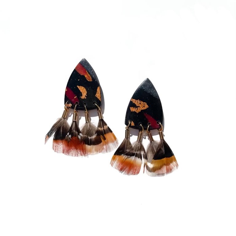 Venus Tassel Earrings - Black