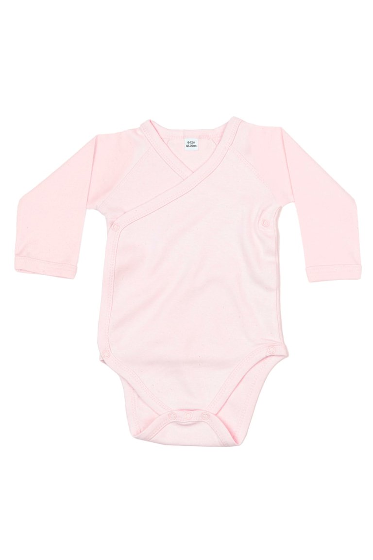 Baby Kimono Long-Sleeved Onesie - Powder Pink