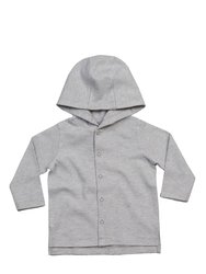 BabyBugz Baby Boys Striped Hooded T-Shirt (White/Heather) - White/Heather