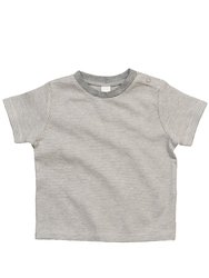 BabyBugz Baby Boys Striped T-Shirt (White/Heather) - White/Heather