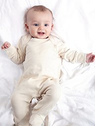 Babybugz Baby Unisex Organic Cotton Envelope Neck Sleepsuit (Natural)