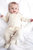 Babybugz Baby Unisex Organic Cotton Envelope Neck Sleepsuit (Natural)