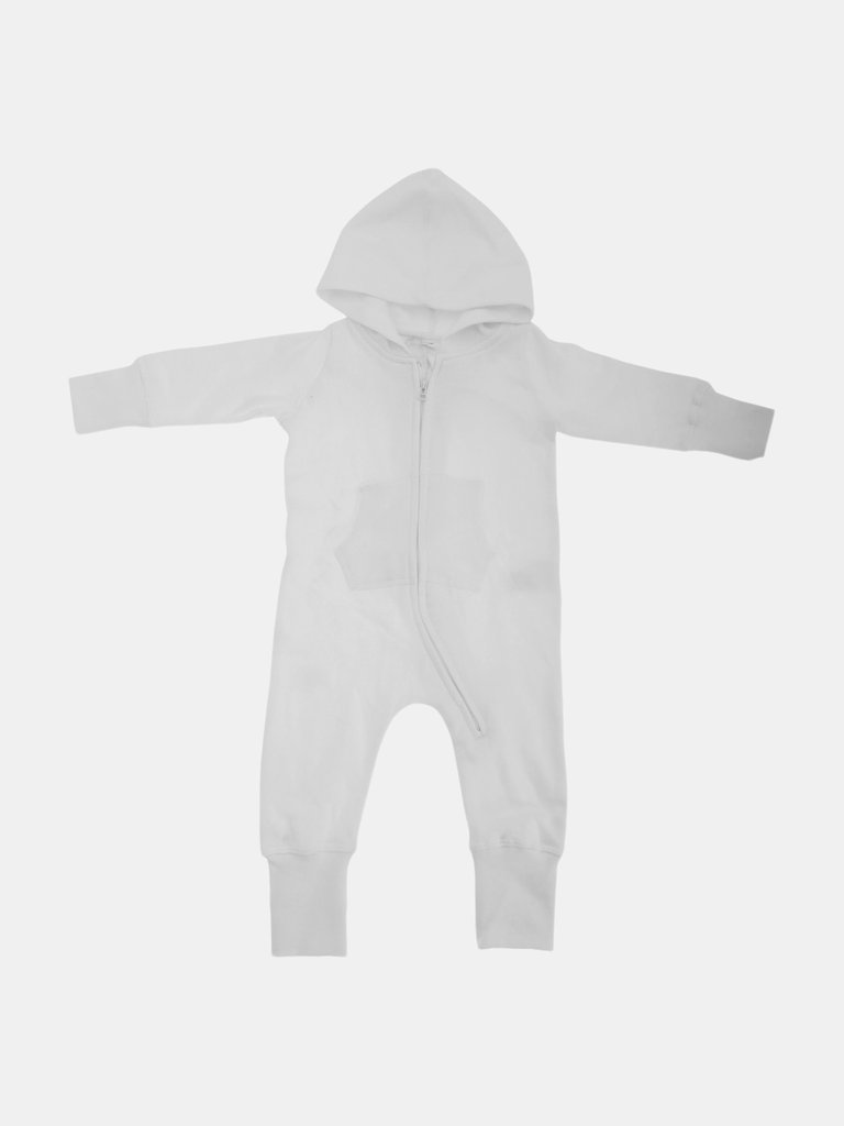 Babybugz Plain Baby All In One / Sleepsuit - Washed Grey Melange