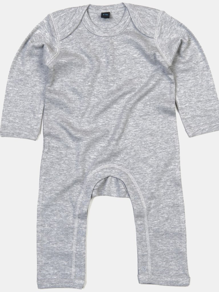 Babybugz Unisex Baby Long Sleeved Rompersuit (Heather Grey Melange) - Heather Grey Melange