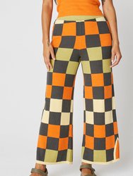 Organic Cotton Checkerboard Pant - Papaya Check