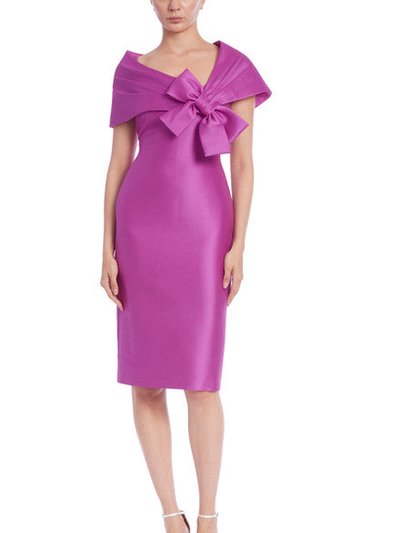 Badgley Mischka Bow Portrait Collar Sheath Dress product