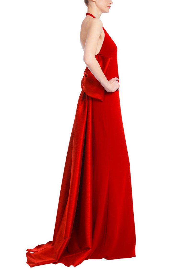 Breathtaking Halter Gown with Mikado Bow