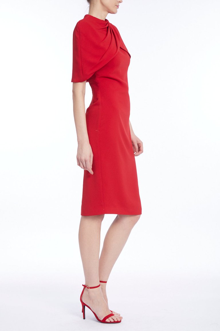 Crepe Capelet Sheath Dress