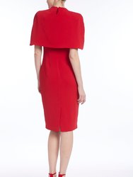 Crepe Capelet Sheath Dress