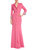 Fitted Coat Dress Gown With Embellished Cuffs - Rose