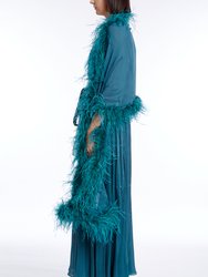 Gown With Feather Wrap