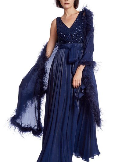 Badgley Mischka Gown With Feather Wrap product