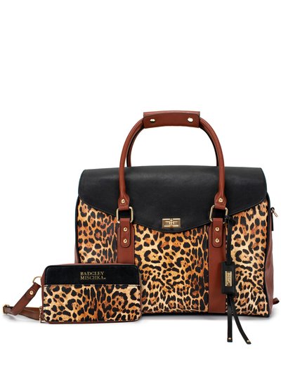 Badgley Mischka Leopard Weekender Tote Bag - Sling Bundle product