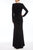 Long-Sleeved Pearled Velvet Column Gown With Bow