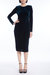Long-Sleeved Velvet Sheath With Ruched Front - Teal