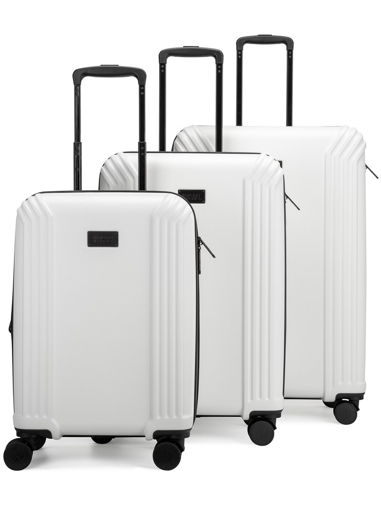 Evalyn 3 Piece Expandable Classy Luggage Set - White