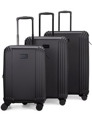 Evalyn 3 Piece Expandable Classy Luggage Set - Black
