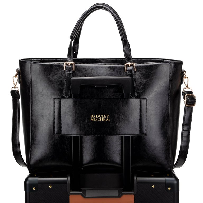 Badgley Mischka Julia Tote Weekender Travel Bag in Black