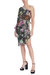 One-Shoulder Floral Mini - Green Multi