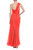 One-Shoulder Pleated Chiffon Evening Gown